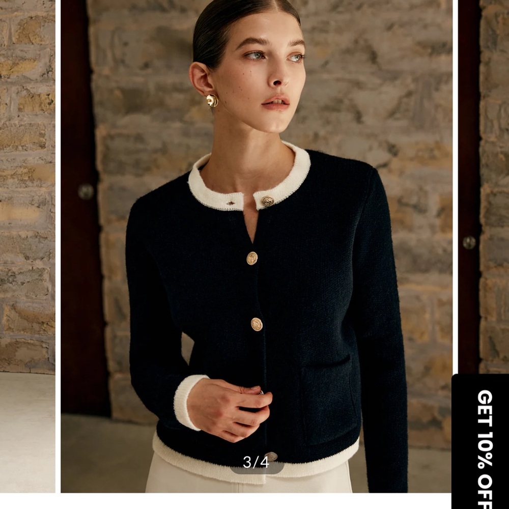 Commense Black and Cream Women's Blazer